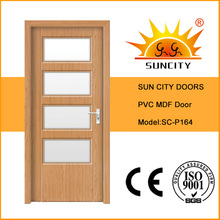 Luxury Interior Solid MDF PVC Door with Glass Design (SC-P164)